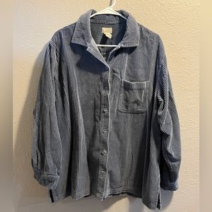 L.L. Bean Corduroy Dusty Blue Shaket Women’s Sz 1X Granolacore Camping
